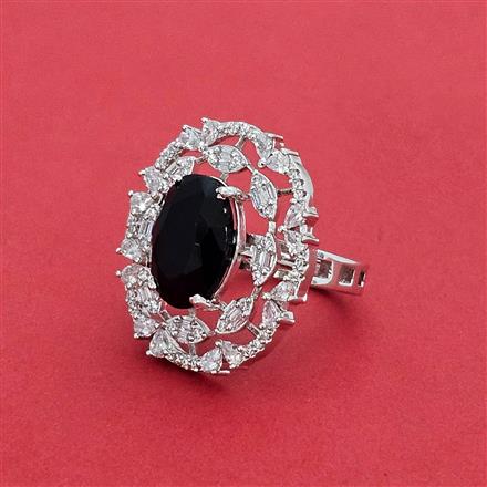 Cz Classic Ring With Rhodium Plating