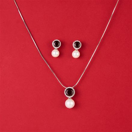 Cz Delicate Pendant Set With Rhodium Plating