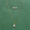 Cz Delicate Pendant Set With 2 Tone Plating
