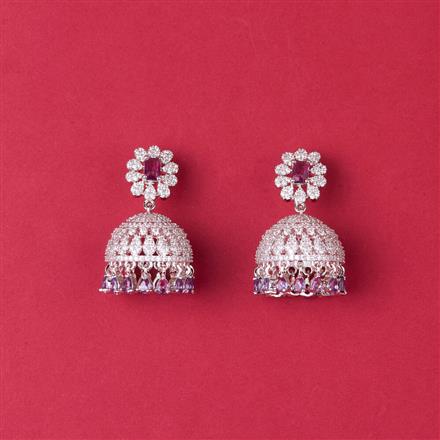 Cz Classic Jhumki With Rhodium Plating
