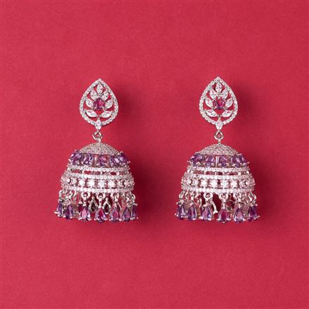 Cz Classic Jhumki With Rhodium Plating