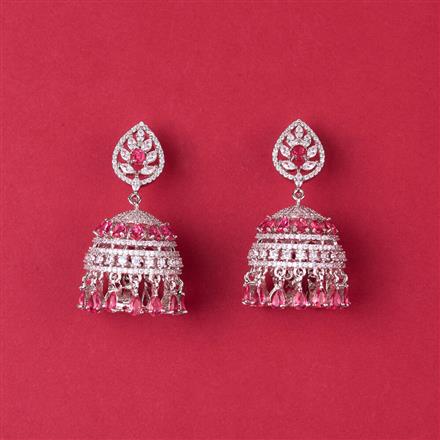 Cz Classic Jhumki With Rhodium Plating