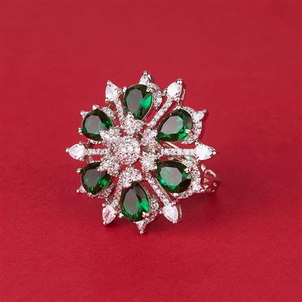 Cz Classic Ring With Rhodium Plating