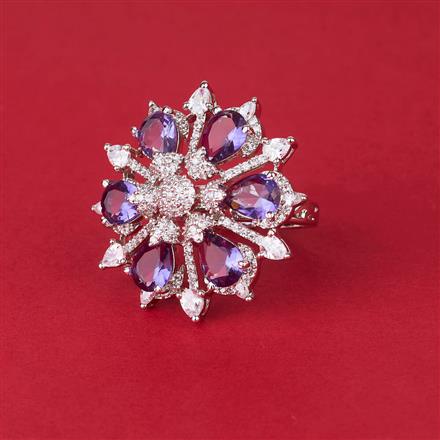 Cz Classic Ring With Rhodium Plating
