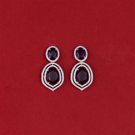 Cz Classic Earring With Rhodium Plating