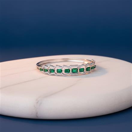 Cz Classic Kada With Rhodium Plating