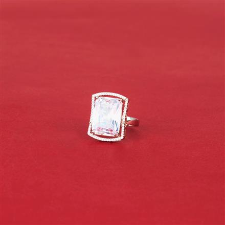 Cz Classic Ring With Rhodium Plating