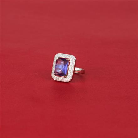 Cz Adjustable Ring With Rhodium Plating