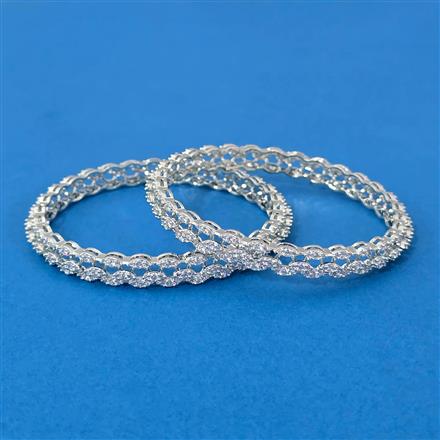 Cubic Zirconia Classic Bangles With Mehndi Plating