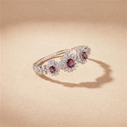 Cz Classic Kada With Rhodium Plating