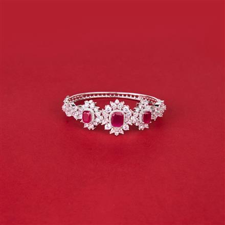 Cz Classic Kada With Rhodium Plating