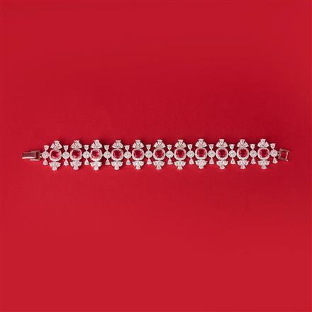 Cz Classic Bracelet With Rhodium Plating