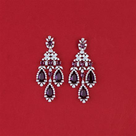 Cz Classic Earring With Rhodium Plating