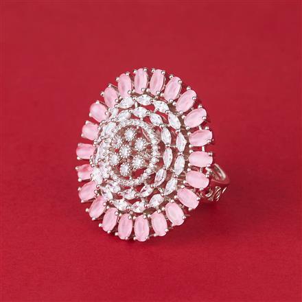 Cz Classic Ring With Rhodium Plating