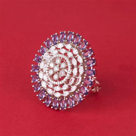 Cz Classic Ring With Rhodium Plating