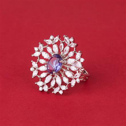 Cz Adjustable Ring With Rhodium Plating