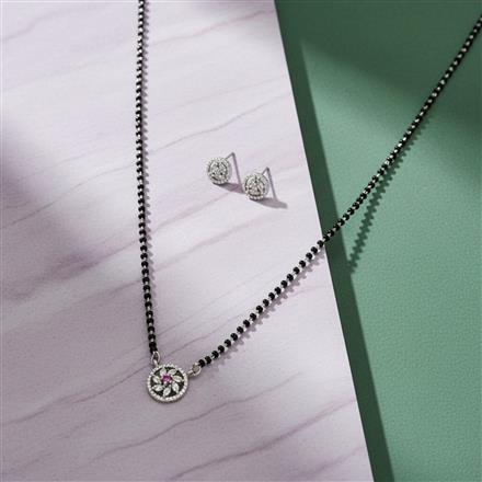Cz Tanmaniya Mangalsutra With Rhodium Plating