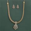 American Diamond Classic Pendant Set With Mehndi Plating 2 Tone Plating Rhodium Plating