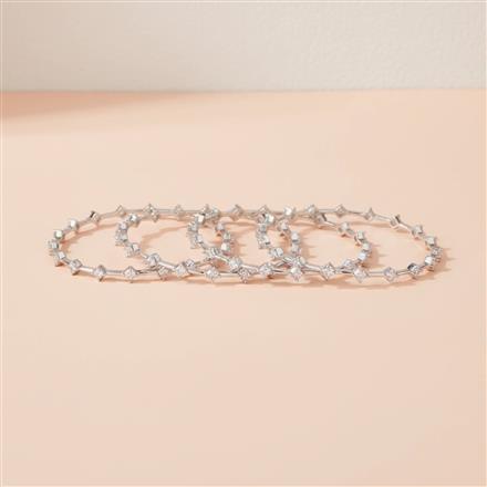 Cz Classic Bangles With Rhodium Plating