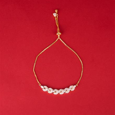 Cz Delicate Bracelet With 2 Tone Rhodium Plating