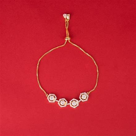 Cz Adjustable Bracelet With 2 Tone Rhodium Plating