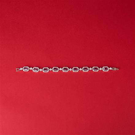 Cz Classic Bracelet With Rhodium Plating