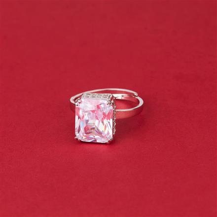 Cz Delicate Ring With Rhodium Plating