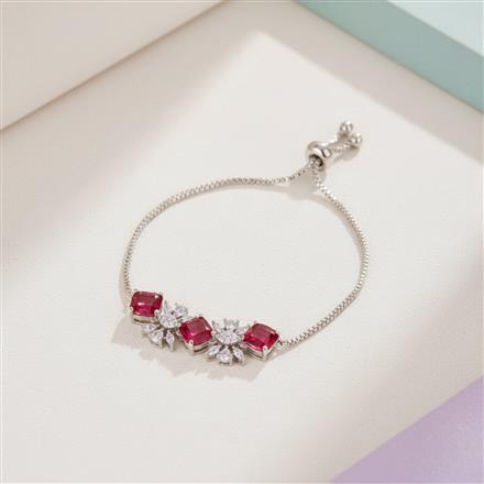 Cz Adjustable Bracelet With Rhodium Plating