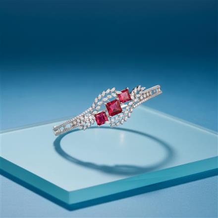 Cz Classic Kada With Rhodium Plating