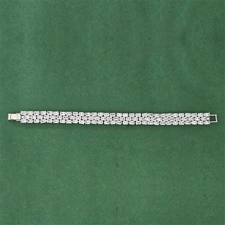 Cz Classic Bracelet With 2 Tone Rhodium Plating