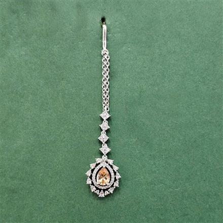 Cz Classic Tikka With Rhodium Plating