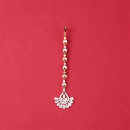 Cz Delicate Tikka With 2 Tone Rhodium Plating