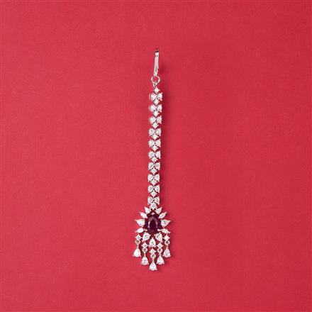 Cz Delicate Tikka With Rhodium Plating