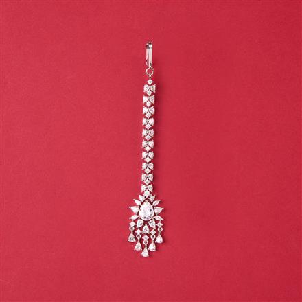 Cz Delicate Tikka With Rhodium Plating