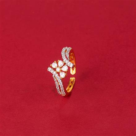 Cz Delicate Ring With Carat 2 Tone Rhodium Plating