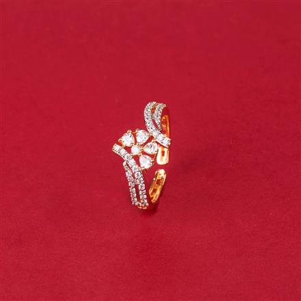 Cz Delicate Ring With Carat 2 Tone Rhodium Plating