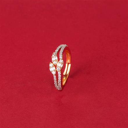 Cz Adjustable Ring With Carat 2 Tone Rhodium Plating