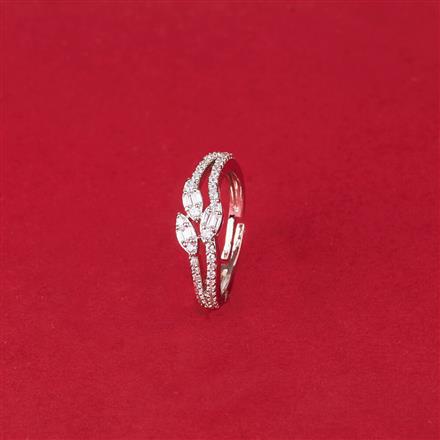 Cz Adjustable Ring With Carat 2 Tone Rhodium Plating