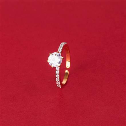 Cz Delicate Ring With Carat 2 Tone Rhodium Plating
