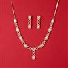 Cz Delicate Necklace Set With 2 Tone Plating