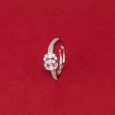 Cz Delicate Ring With Carat 2 Tone Rhodium Plating