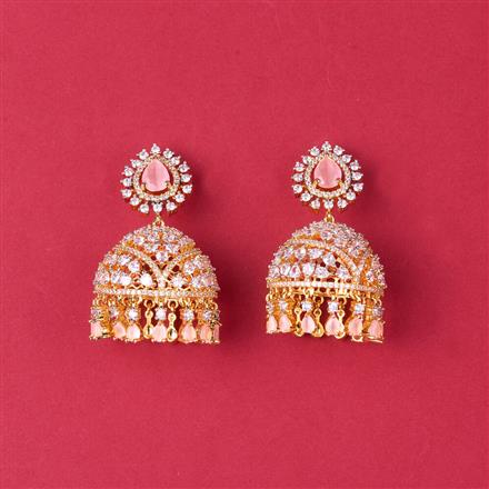 Cz Classic Jhumki With 2 Tone Plating