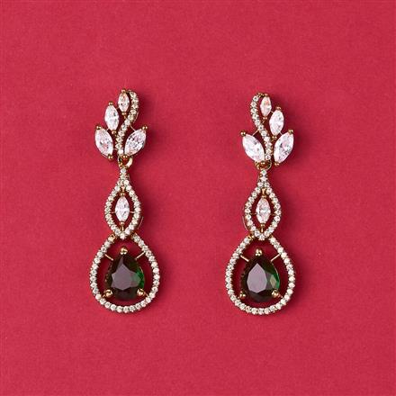 Cz Classic Earring With Mehndi Plating