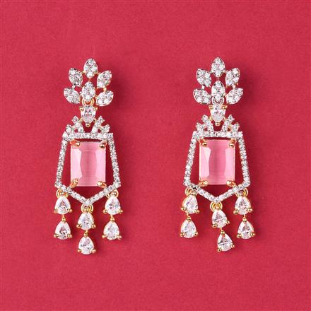 Cz Classic Earring With 2 Tone Plating