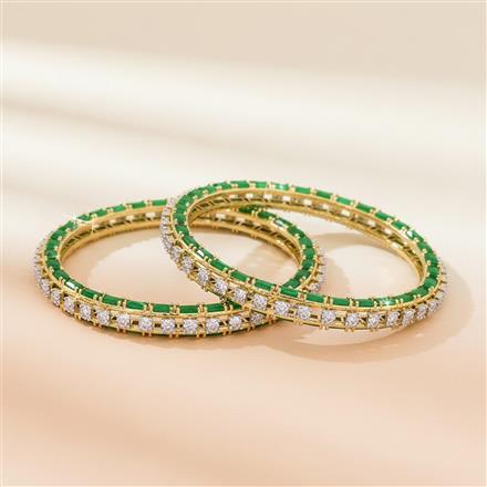 Cz Classic Bangles With 2 Tone Plating