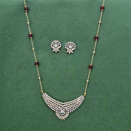 Cz Classic Pendant Set With 2 Tone Plating