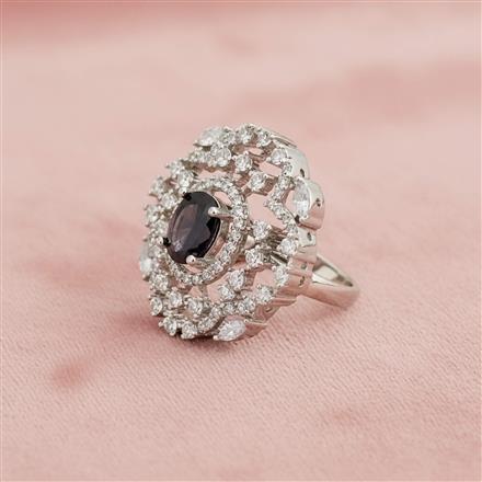 Cz Adjustable Ring With Rhodium Plating
