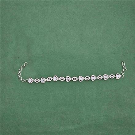 Cz Classic Bracelet With Rhodium Plating