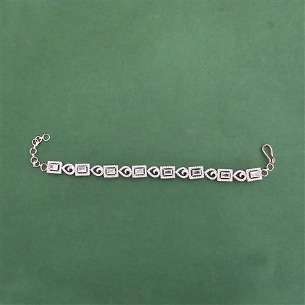 Cz Classic Bracelet With Rhodium Plating
