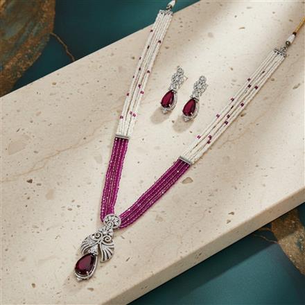 Cz Classic Pendant Set With Rhodium Plating